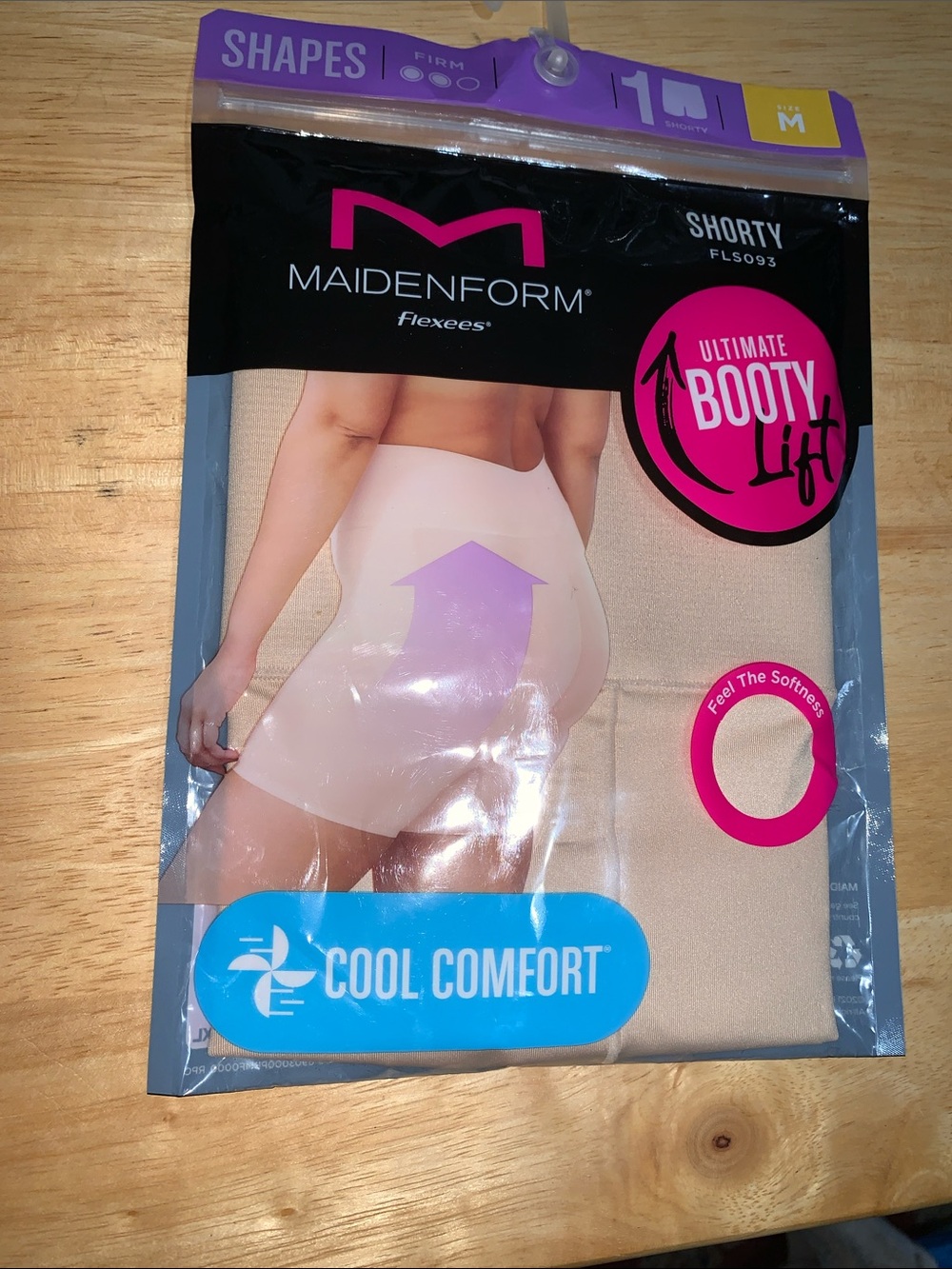 Maidenform Beige Cool Comfort Shorty Shapes- Ultimate Booty Lift NWT